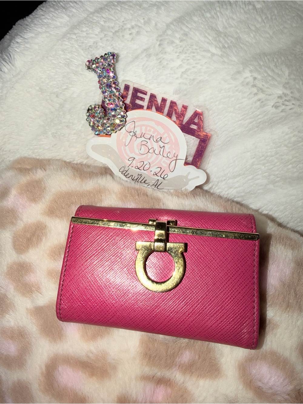 Salvatore Ferragamo Gancini Fuchsia Key Case